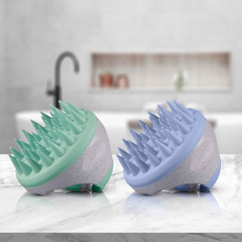 Biotin Shampoo and Conditioner with Scrubbers - Hair Shampoo Brush and Scalp Exfoliators with Volumizing Shampoo and Conditioner Set made with Rosemary Essential Oil and Biotin for Thinning Hair 8oz