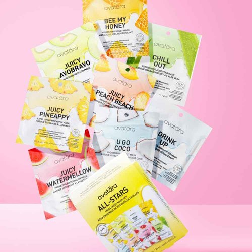 Avatara All-Stars 8-Pack Sheet Mask Set, Beauty and Skincare Face Masks Collection | Natural Extracts | Hydrating Skin Care Set, All Skin Types | Clean Korean Skincare