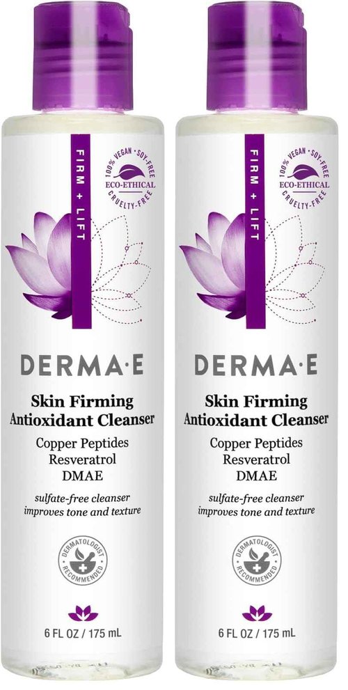 Derma E, Skin Firming Antioxidant Cleanser, 6 Ounce (Pack of 2)
