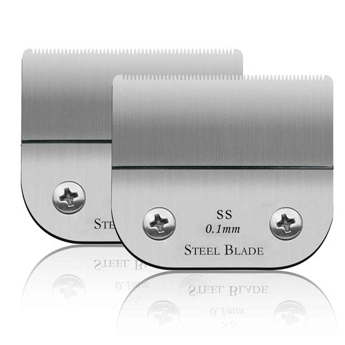 2 Packs Model #64160 Professional Detachable Replacement Stainless-Steel Blades,Cut Length 1/150"(0.1mm),compatible with Andis Ultraedge Outliner Blade/oster Classic 76/Star-Teq/Power-Teq/A5 Clipper