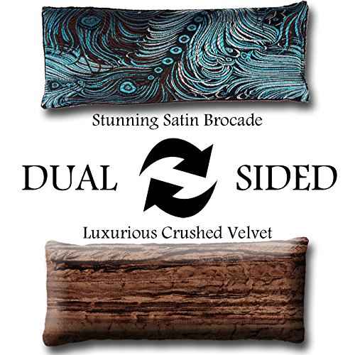 Candi Andi Handmade Luxe Serenity Eye Pillow - All-Natural Flaxseed - Unscented – Weighted Eye Mask for Yoga, Meditation, Hot & Cold Therapy - Dark Turquoise - TEP-DT