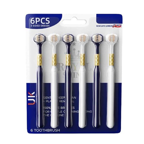 3 Sided Toothbrush for Adults with Soft Hair, high-end Combination Brush Head, Teeth Protection, Tongue Cleaning, Couple Style