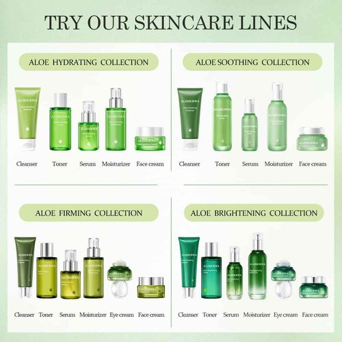 Aloderma Aloe Vera Gels Set, 2 Pieces - 300g Aloe Vera Gel, 300g Aloe Vera Gel + Tea Tree Oil - Hydrating, Soothing, Moisturizing