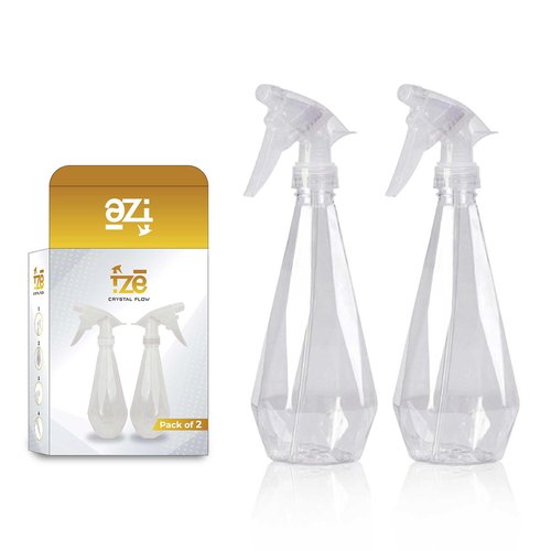 FZE Pack of 2 500ml Spray Bottles with Excellent Nozzle and Powerful Mist Spray for Gardening, Kitchen Cleaning in Crystal Mode[ Crystal Flow]