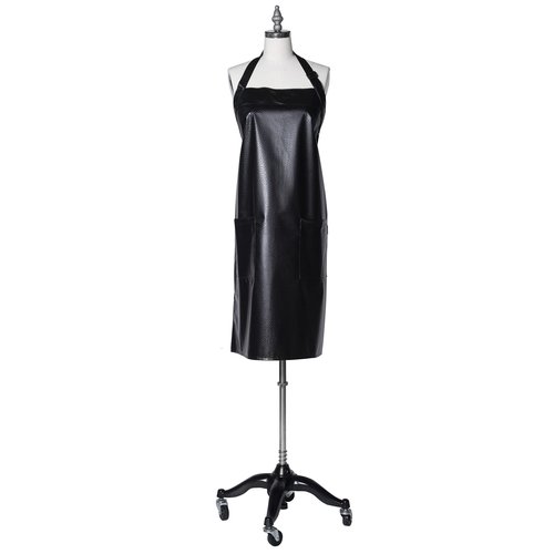 Fromm Apparel Studio Hair Stylist Apron in Black Embossed Pattern for Hair Salons, Barbers, Cosmetology Supplies - Waterproof, Chemical and Bleach Proof, Adjustable, Knee-Length Coverage, 25" x 34"