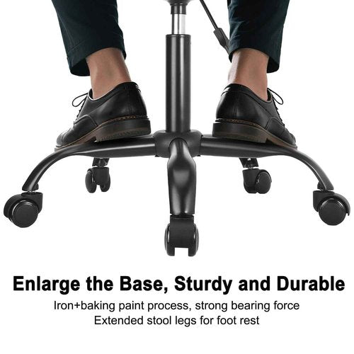 JOSTZHXIN Rolling Stool PU Leather Swivel Stools Height Adjustable, Drafting Work SPA Task Chair with Wheels, Home Office Salon Stool Chair (Style 2)