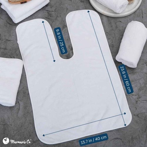 Marmaris Co. Set of 6 U-Shaped Esthetician Towels – Soft Microfiber Facial & Massage Towels, Spa & Salon Essentials for Facials, Skincare, and Massage Treatments