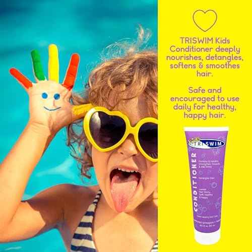 TRISWIM Kids Shampoo & Conditioner Set ? 8.5oz Each | Removes Chlorine, Salt Water, Hard Water | Hydrates, Detangles, Restores | Helps Build Strong and Healthy Hair | For Everyday Use