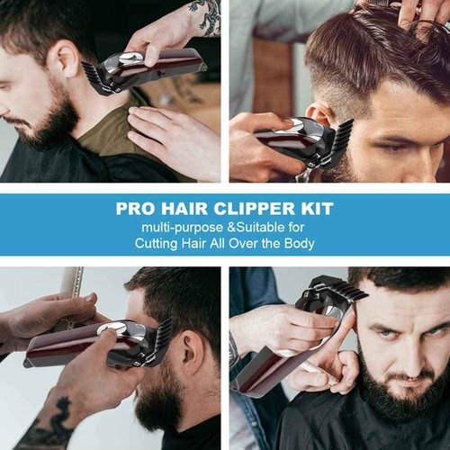 Hair Clipper, Professional USB Barbering Clipper Home Hair Cutting Kit with 4 Limit Combs for Men Women Kids Family Use