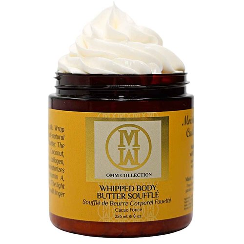 OMM Collection Natural Whipped Body Butter Soufflé For Dry & damaged Skin - Whipped Shea Butter with Vitamin E & A, coconut oil, Mango Butter & Cacao Butter - Hydrating & Moisturizing Shea - Vegan