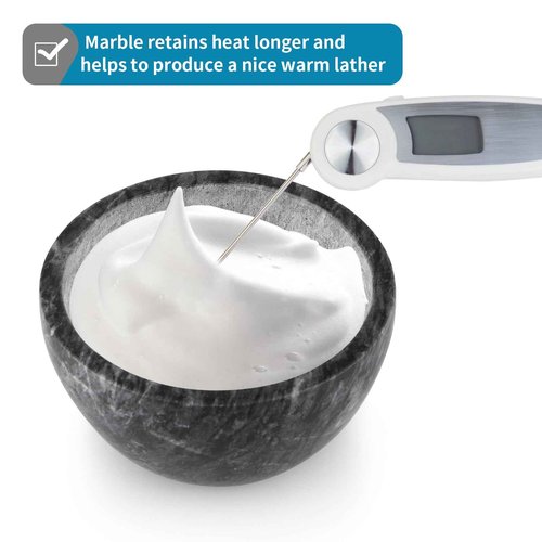 MDLUU Marble Shaving Soap Bowl, 4.7" Shaving Soap and Cream Bowl, Natural Marble Stone Bowl, Keep Lather Warm for Man's Wet Shave (Black)