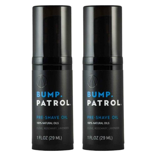 Bump Patrol Pre-Shave Oil for Men with Natural Essential Oils - Smooth Shave, Softer Skin - 1 Ounce - Pack of 2