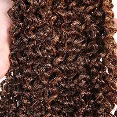20 22 24 Inch P4/30 Brown Bundles Human Hair Kinky Curly 3 Bundles 100 Grams/Bundle 10A Grade Unprocessed Brazilian Virgin Hairs Highlight Chocolate Brown Bundles Weaves Hair Extensions For Women