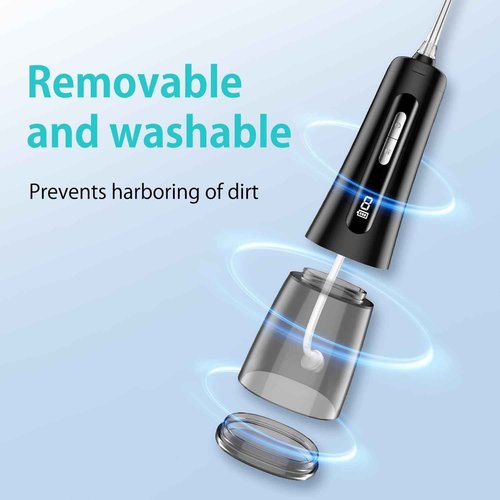 Water Dental Flosser for Teeth, Portable Cordless Oral Irrigator with 4 Modes 9 Intensities, Rechargeable IPX7 Waterproof Water Flosser, Travel Water Dental Picks for Cleaning