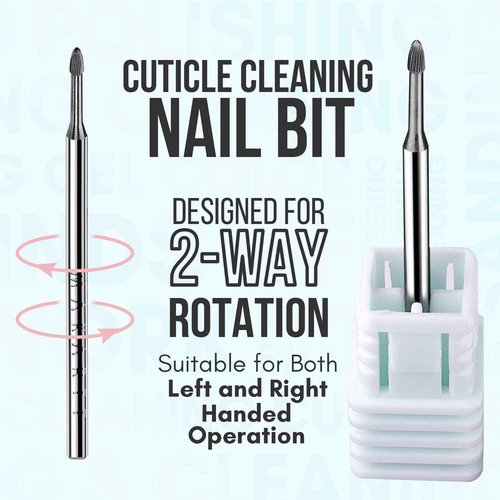 Makartt Nail Drill Bits Set 10Pcs Bundle with Safety Nail Drill Bits, Tungsten Carbide Nail Drill Bits, 3/32 inch for Acrylic Gel Nails Cuticle Manicure Pedicure