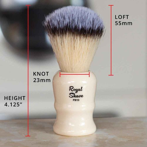 Vegan Shaving Brush by Royal Shave, Foluxe Synthetic Bristles, Badger-Free, Wet Shave Tool for Men & Women, Smooth & Comfortable (CREAM)