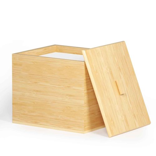 JHJFRAWY Bamboo Disposable Face Towel Holder for Clean Skin Club, Bathroom Storage Organizer, Container Box (Towels Not Included)