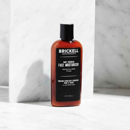 Brickell Men's Daily Essential Face Moisturizer for Men, Natural and Organic Fast-Absorbing Face Lotion with Hyaluronic Acid, Green Tea, and Jojoba, 4 Ounce, Scented