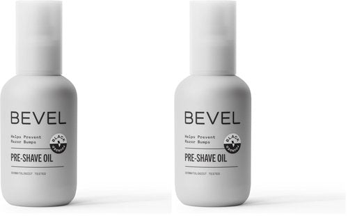 Bevel Pre Shave Oil for Men with Castor Oil, Olive Oil and Tea Tree Oil, Helps Soften Hair and Protect Skin from Irritation and Razor Burn, 2 Fl Oz (Pack of 2)
