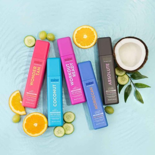 Minetan Coconut Self Tan Foam | Tanning Treatments Collection | Deep Dark Brown Skin Finish | 1 Hour Express Mousse, Face & Body Fake Tanner | Ultra Hydrating Glow, Vegan & Paraben Free | 6.7 Fl Oz