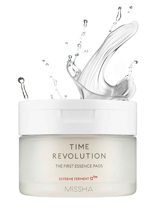MISSHA Time Revolution The First Essence Toner Pads (75 pads) - Exfoliating Pads Enhanced with AHA, Moisturizing, Larger Size, Advanced Ferment Absorption