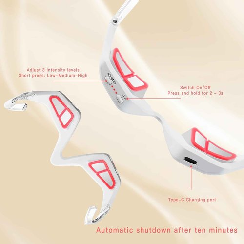 HGHJHVJ Red Light Therapy Eyelift Device, Under Eye Red Light Therapy Massager with Microcurrent, Under Eyes Glasses Treatment Eye Bags Dark Circles Puffiness Wrinkles Fine Lines