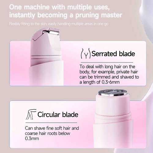 New Electric Bikini Trimmers for Women, Travel Razors, Glowhave Double Headed Shaver, Body Hair Trimmer, Rechargeable Painless Professional Shaver, Suitable for Underarms, Legs, Arms,Face (Pink)