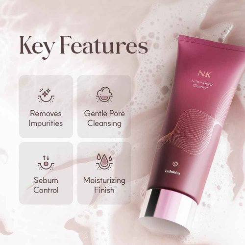 LULUBEU NK Active Deep Cleanser, Pore-Cleansing & Hydrating Face Wash, 5.27 fl oz