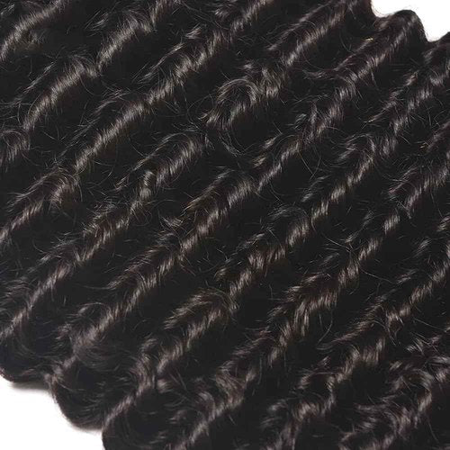 Loose Deep Wave Bundles Human Hair 1B Natural Black Deep Wave Human Hair Bundles 12 12 12 Inch Soft And Healthy Brazilian Curly Remy Hair Extensions Daily Wear For Women Deals