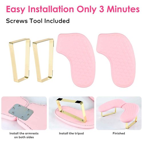 Arm Rest for Nails Tech, BORNBYME Update PU Leather Fish Pattern U-shaped Hand Nail Stand Rest for Manicure, Pink