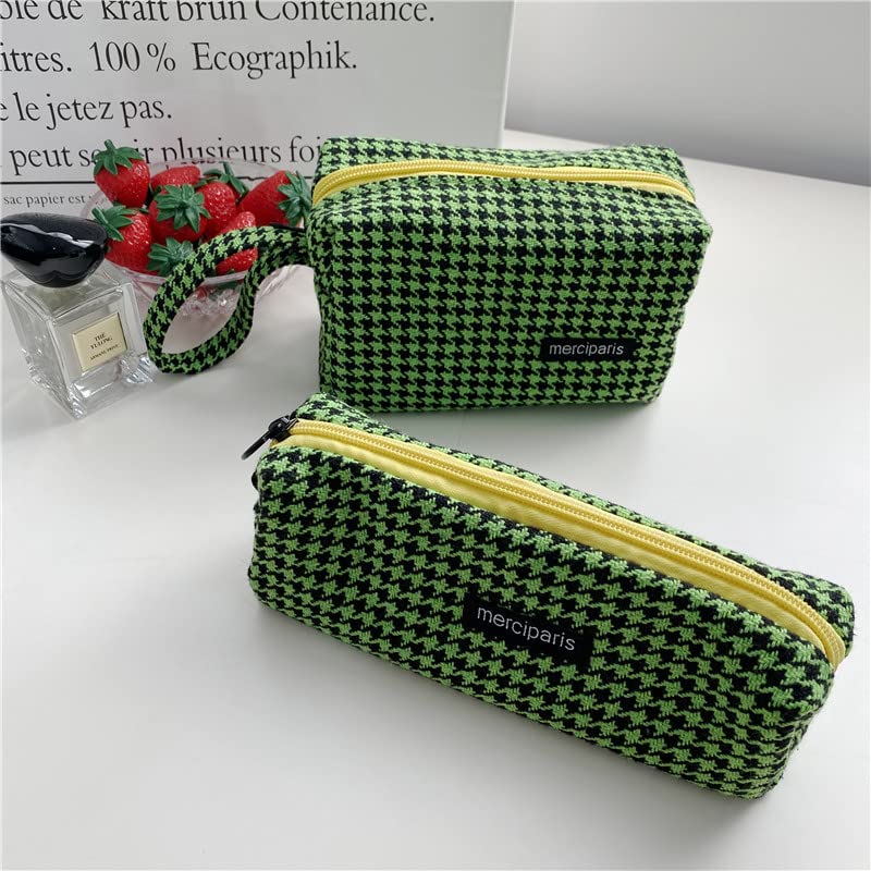 LETGO 2 Pieces Makeup Bag Large Capacity Cosmetic Bag Canvas Travel Toiletry Bag Organizer Cute Makeup Brushes Aesthetic Accessories Storage Bag for Women