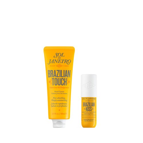 Sol de Janeiro Brazilian Touch Hand Cream + Brazilian Kiss Cupuacu Lip Butter Travel Size Duo, Amazon Exclusive