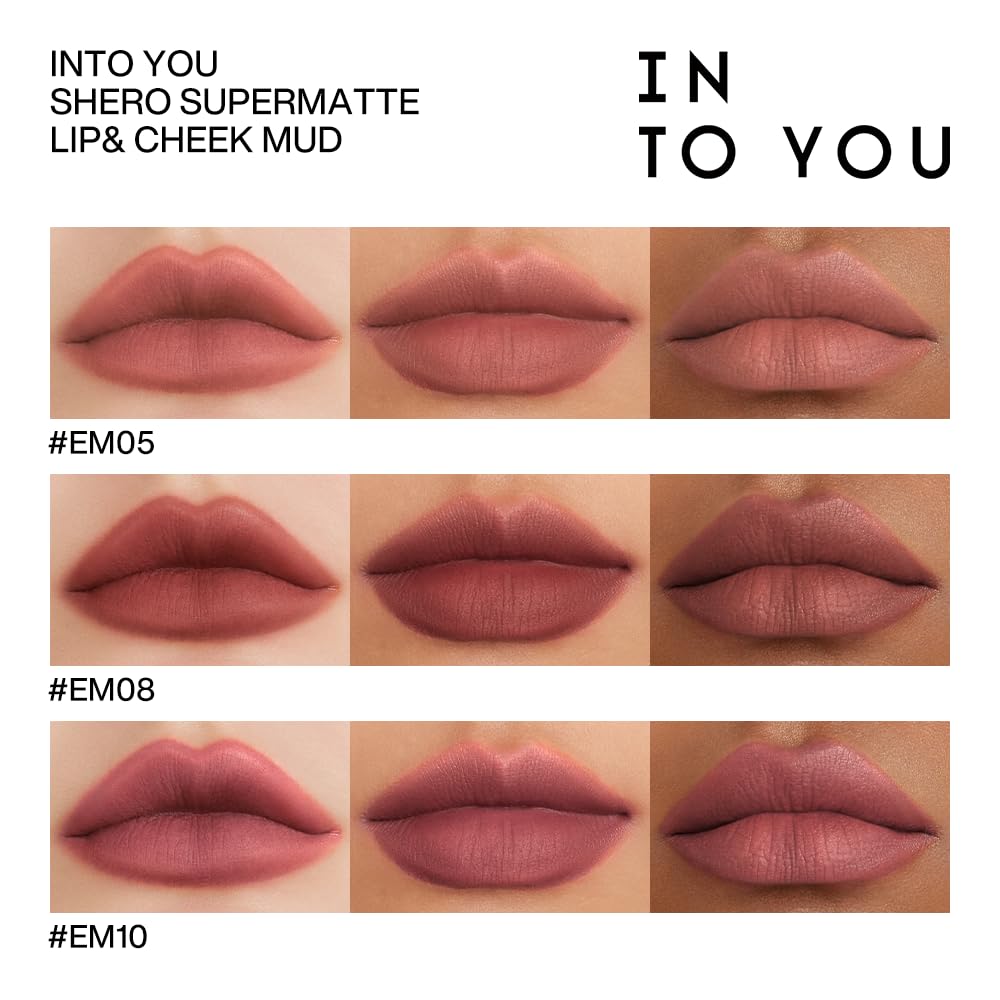 INTO YOU Matte Lipstick for Women, Matte Red Lipstick Long Lasting, Multi-Purpose for Lips and Cheek, Non-Stick Cup Not Fade Lip Stain Makeup Cosmetics Official Directly (EM10)