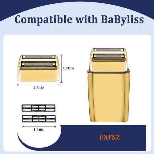 Professional Shaver Replacement Foil and Cutters Compatible with BaBylissPRO Barberology FXFS2 Shaver (3Pack)
