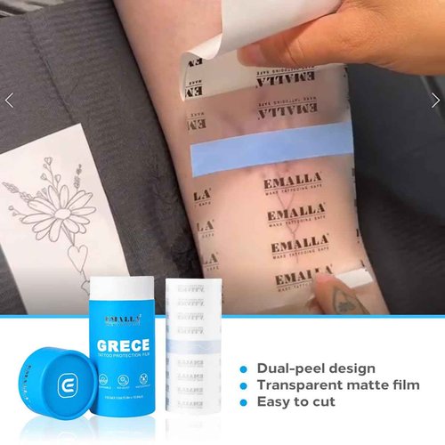 Tattoo Aftercare Bandage Roll, 6"x 11 Yard Tattoo Protection Film 0.02MM Matte Waterproof Bandage Second Skin Tape for Healing Tattoo Film Tattoo Supplies (6 in x 11 yd Roll)