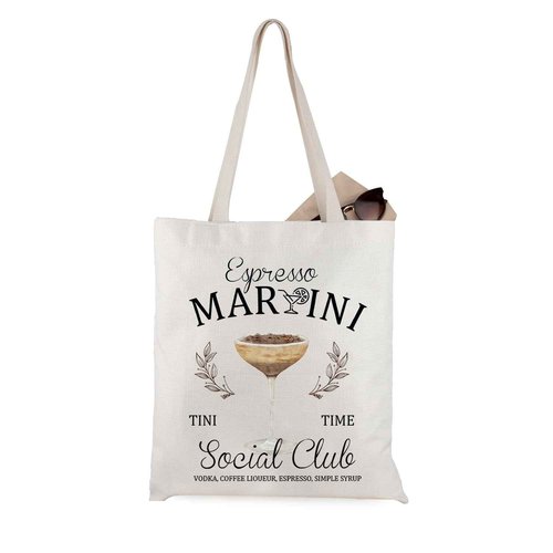 WCGXKO Espresso Martini Bachelor Bachelorette Birthday Party Favor Tote Bag Espresso Martini Lover Gift (T-Martini)