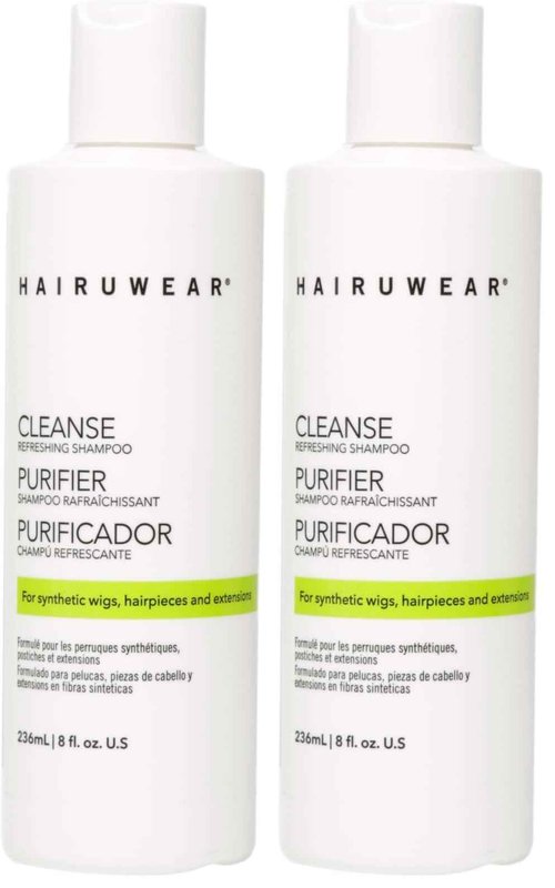 HairUWear CLEANSE Freshening Shampoo Wash For Synthetic Wigs, Hairpieces and Extensions, 8 floz (Pack of 2)