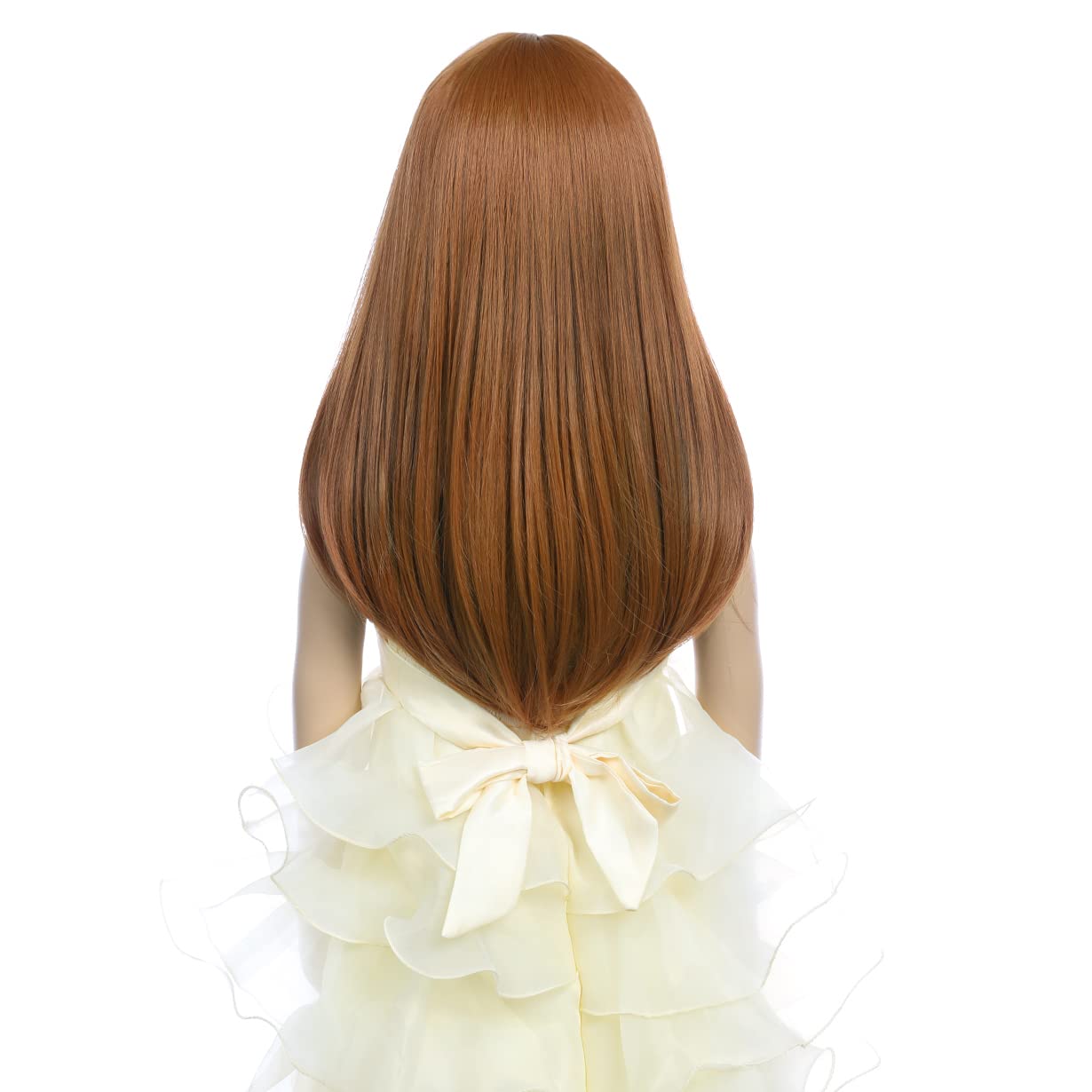 PATTNIUM Orange Wig Kids Long Orange Wig Middle Part Straight Wig for Girls Child Cospplay Daily Wear Heat Resistant Synthetic Wig (Orange)