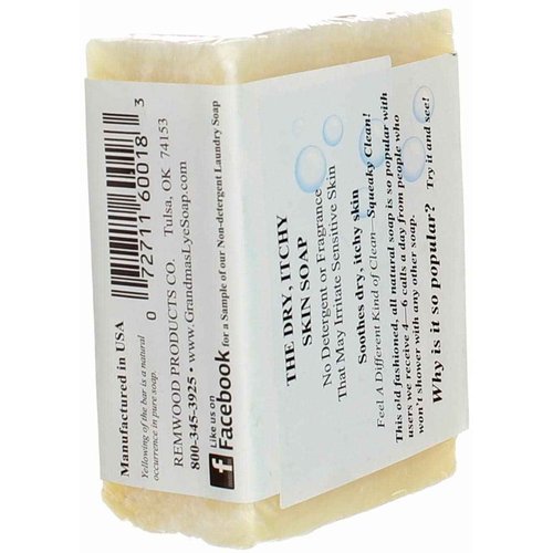 Grandma's Pure Lye Soap Bar - 6.0 oz Unscented Face & Body Wash Cleans with No Detergens, Dyes & Fragrances - 60018, pack-of-6