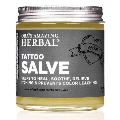 Ora's Amazing Herbal Tattoo Salve, Tattoo Aftercare Balm Cream Healing Ointment, Tattoo Care Brightener, USA Made, 4 oz