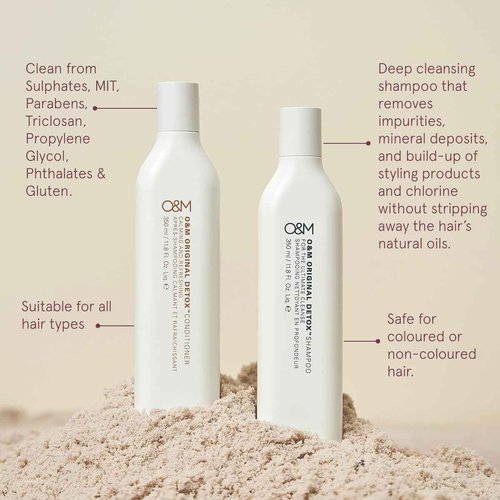 O&M Original Detox Vegan Vitamin C Shampoo, Cucumber, Peppermint Oil, Fresh Healthy Hair, Safe Daily Beauty Care, Dry Scalp Dandruff Shampoo for Women/Men, Paraben/Sulfate Free, Australian Made, 350ml