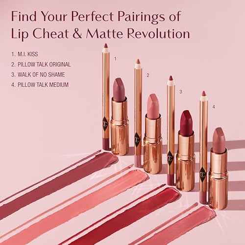 Charlotte Tilbury Pillow Talk Icons On the Go Kit - 4-Piece Makeup Set with Cream Eyeshadow, Mini Matte Lipstick, Lip Liner & Liquid Highlighter Blush in Iconic Nude-Pink Tones