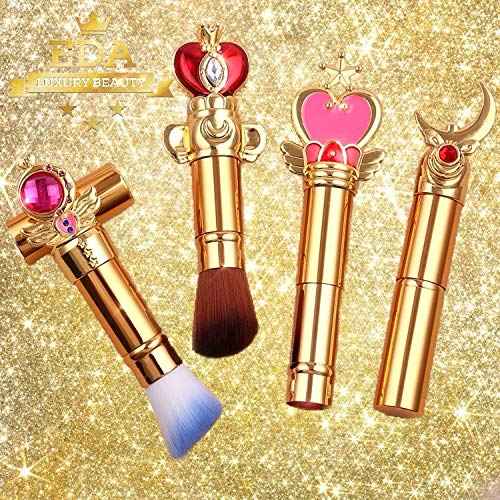 Angled Retractable Makeup Brush With Cover - Liquid, Cream, Powder, Foundation, Blush, Bronzer - Premium Bristles Contouring & Blending Skin, Portable Vegan Face Kabuki Brush, Royal Diamond