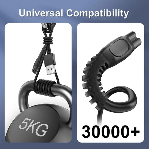 IBERLS 2-Pack 5V Cord Charger Compatible with Phillips Norelco One Blade 360 QP2724, QP2834, MG5910, MG7910, 2400, 3600, MG9510, X5006, PQ888, 5V Charging Shaver Cable
