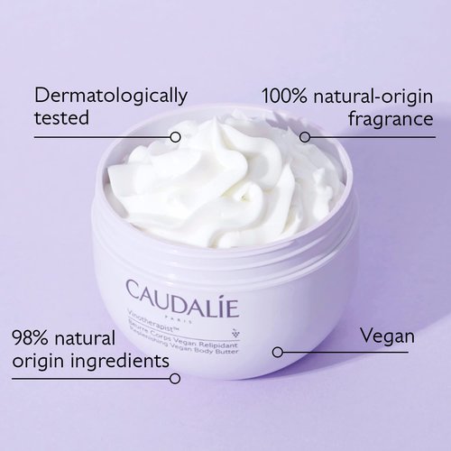 Caudalie Vinotherapist Replenishing Vegan Body Butter with Shea Butter and Grape-seed Oil, Addresses Itching Caused by Eczema and Other Skin Conditions - 250 mL