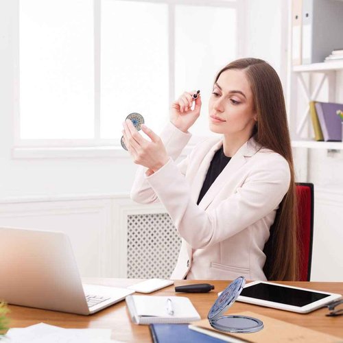 CigyYogy Compact Mirror with Mixed Embossed Mandala Designs, Handheld Magnified Travel Makeup Pocket Mirrors Small Folding Portable - Gift for Women Girls Lady Men - 6 Pack
