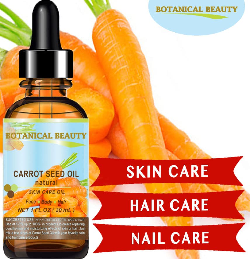 CARROT SEED OIL 100 % Natural Cold Pressed Carrier Oil. 0.33 Fl.oz.- 10 ml. Skin, Body, Hair and Lip Care. "One of the best oils to rejuvenate and regenerate skin tissues.” by Botanical Beauty