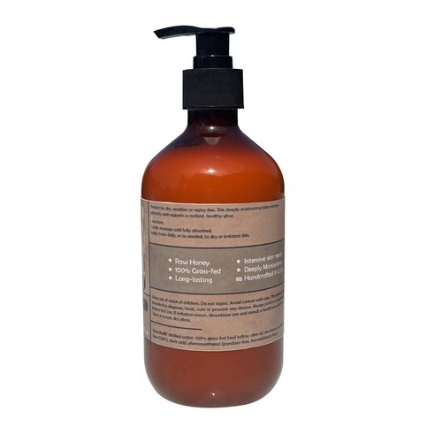 Bear Bird 100% Grass-Fed Tallow & Raw Honey Lotion with Olive Oil, (UNSCENTED)