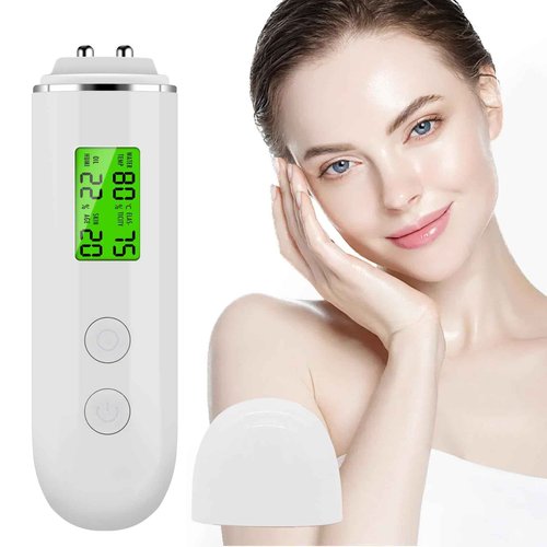 Skin Hydration Tester Skin Hydration Meter Hydration Monitor Skin Oil Content Moisture Analyzer Skin Tester Analyzer Digital LCD Display Personal Facial Skin Care Skin Tester Skin Care Tools