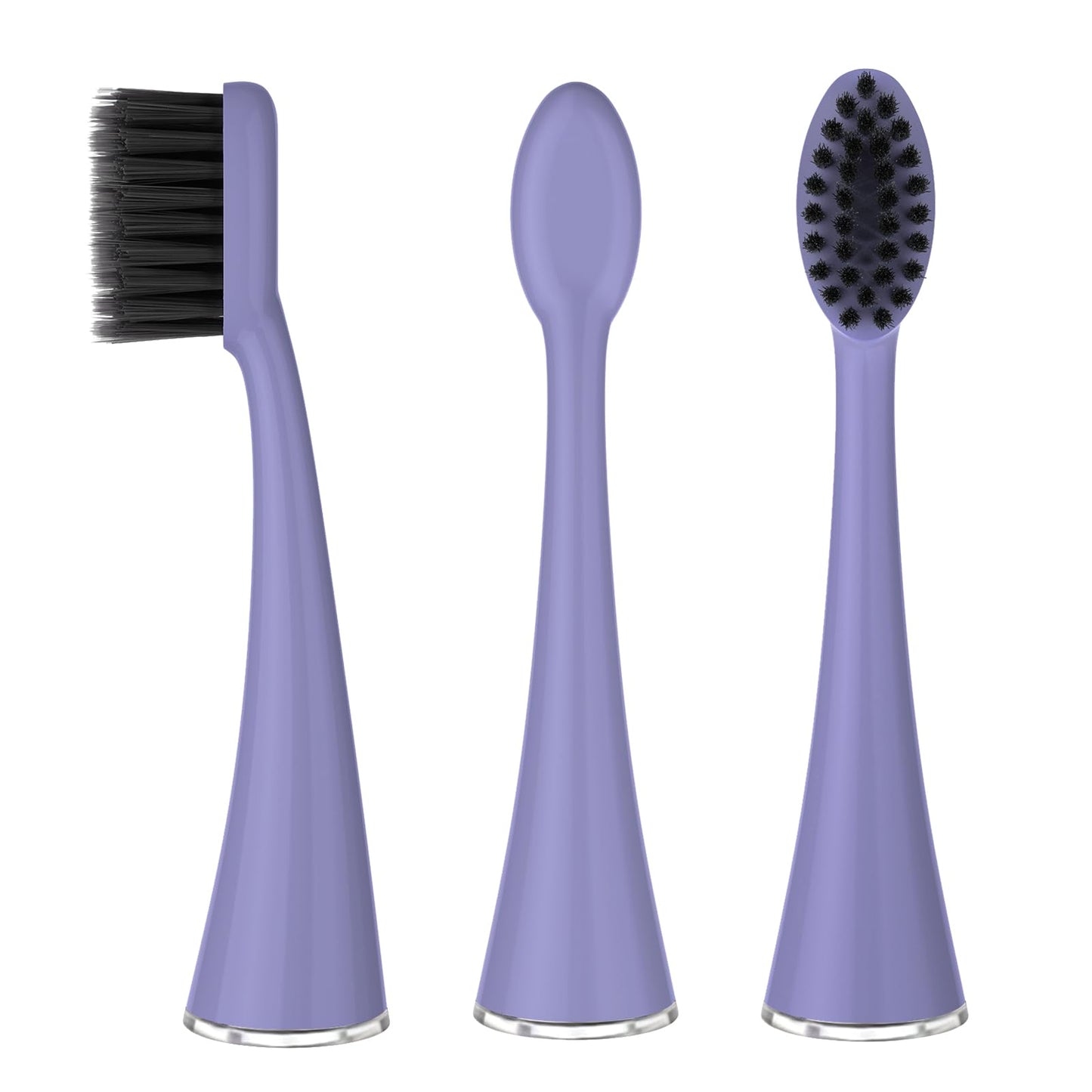 YUNCHI Replacement Toothbrush Heads for Burst Electric Toothbrush Adults with Dust Cover Caps, Soft Charcoal Bristles for Deep Cleaning, Plaque Removal and Whiting Teeth, 5 Count, Lavender